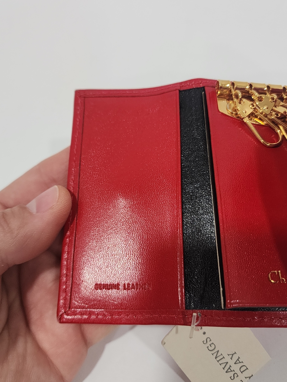 Vintage Christian Dior Red Leather 6 Key Case Holder Case - Picture 8 of 12